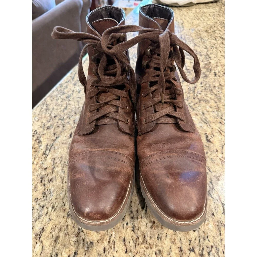 Men's Telluride Brown Leather Chukka Ankle Boots Lace-Up Round Toe 9 Work Casual